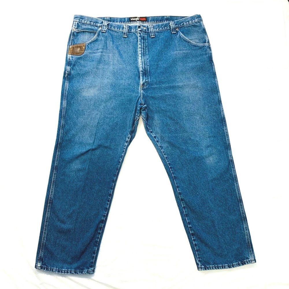 Wrangler Riggs Workwear Jeans Relaxed Fit Straight Medium Wash Denim 49X31.5